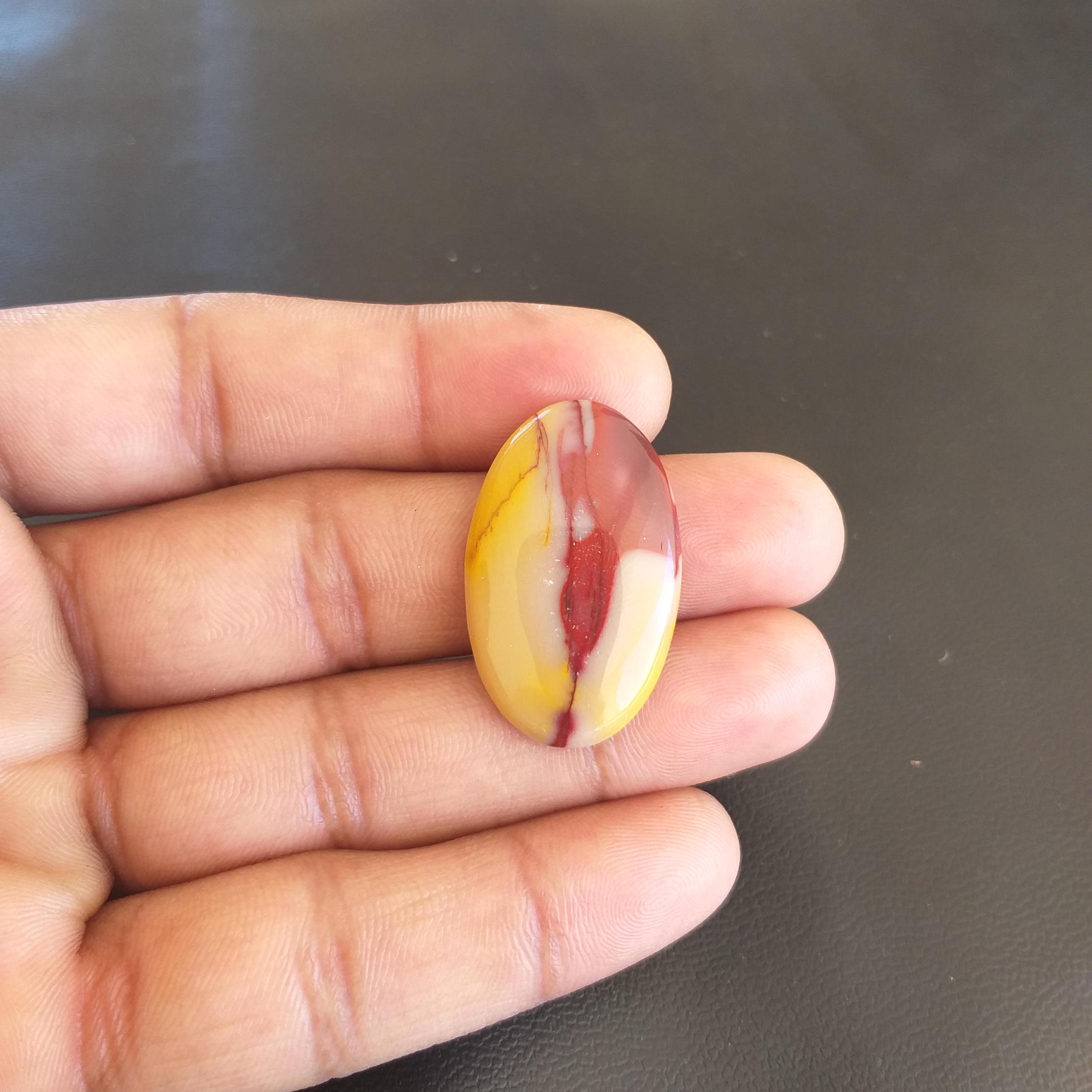 Oval Mookaite Cabochon: 25 Carat Gemstone (32x20x5 Mm