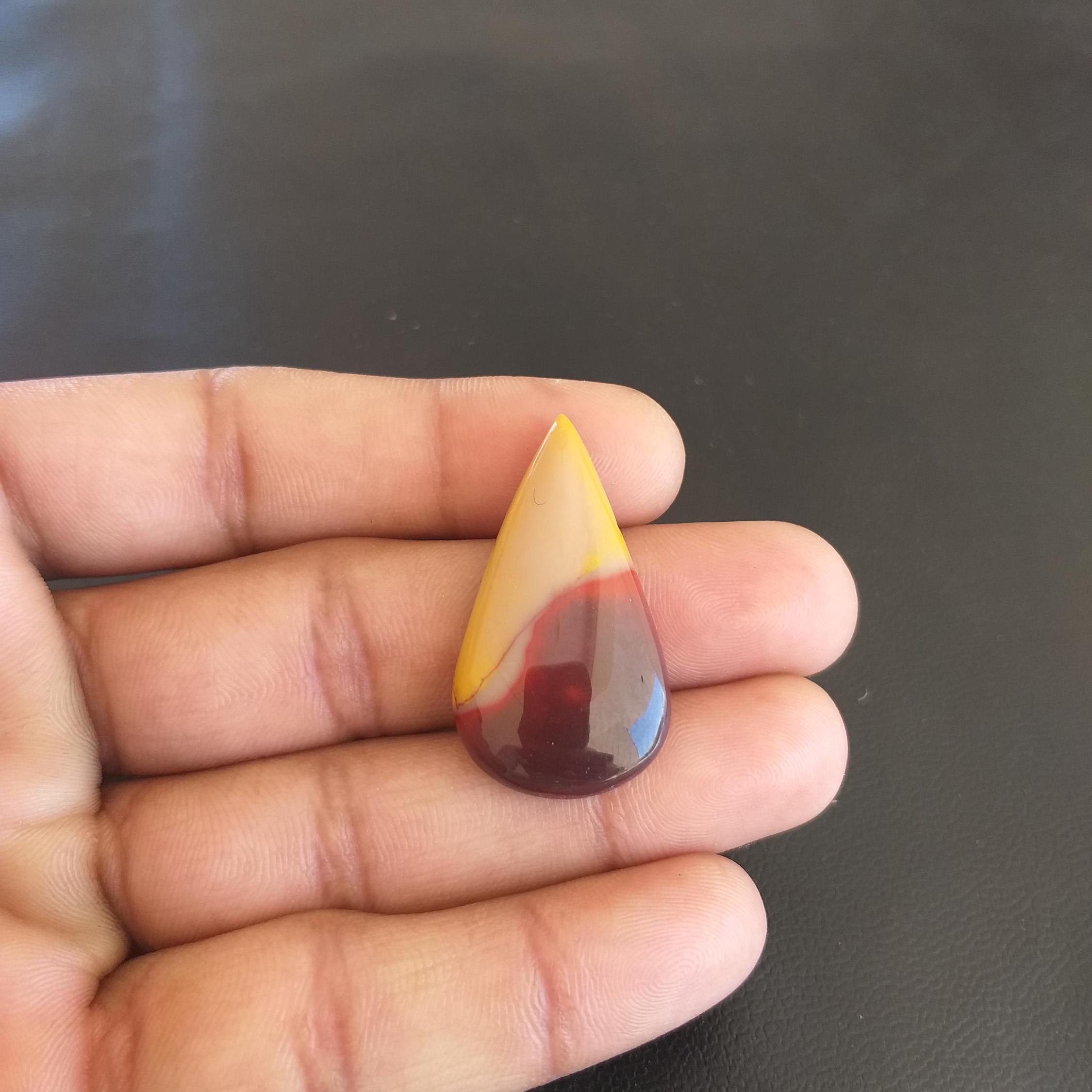 Pear Mookaite Cabochon: 27.5 Carat Gemstone For Jewelry Making