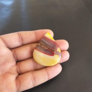 Pear Mookaite Cabochon: Natural Gemstone for Jewelry (72.5 Carat, 44x37x6 MM) Pear Mookaite Cabochon: Natural Gemstone for Jewelry (72.5 Carat, 44x37x6 MM)