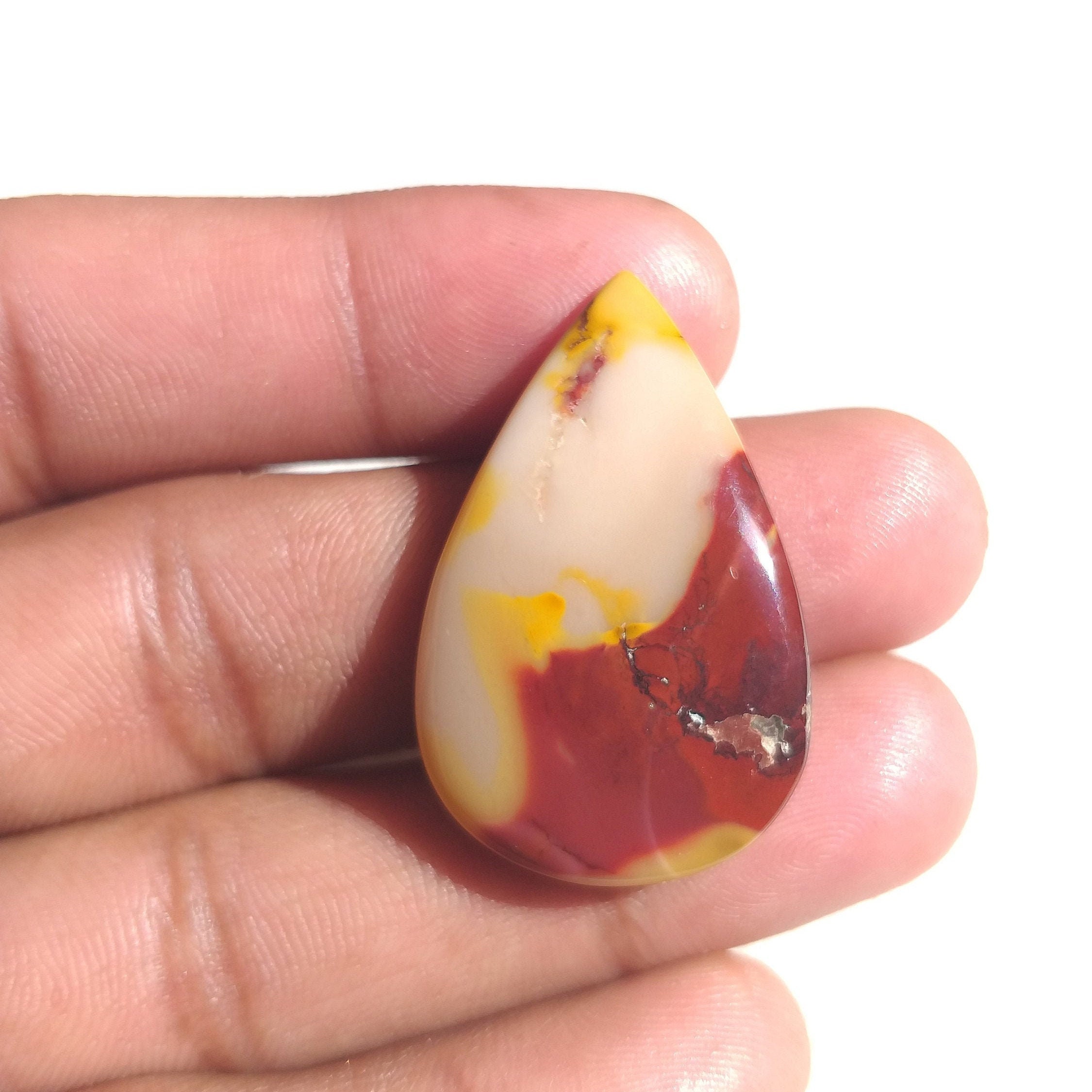 Mookaite Stone Cabochon : Pear Shape Gemstone For Jewelry (36x23x6 Mm) Mookaite Stone Cabochon : Pear Shape Gemstone For Jewelry (36x23x6 Mm)