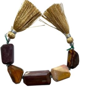 Faceted Mookaite  Beads, Tumbled Nuggets, (5 pc) (18x10 to 20x12mm)