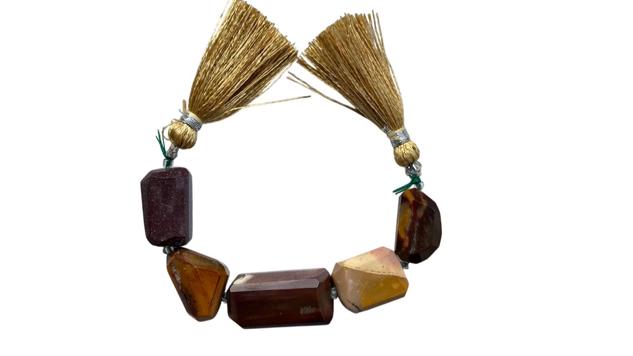 Faceted Mookaite  Beads, Tumbled Nuggets, (5 Pc) (18x10 To 20x12mm)