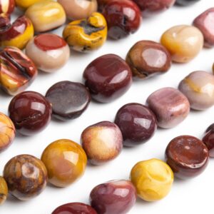 Genuine Natural Mookaite Gemstone Beads 8-10MM Multicolor Pebble Nugget AAA Quality Loose Beads (108538)