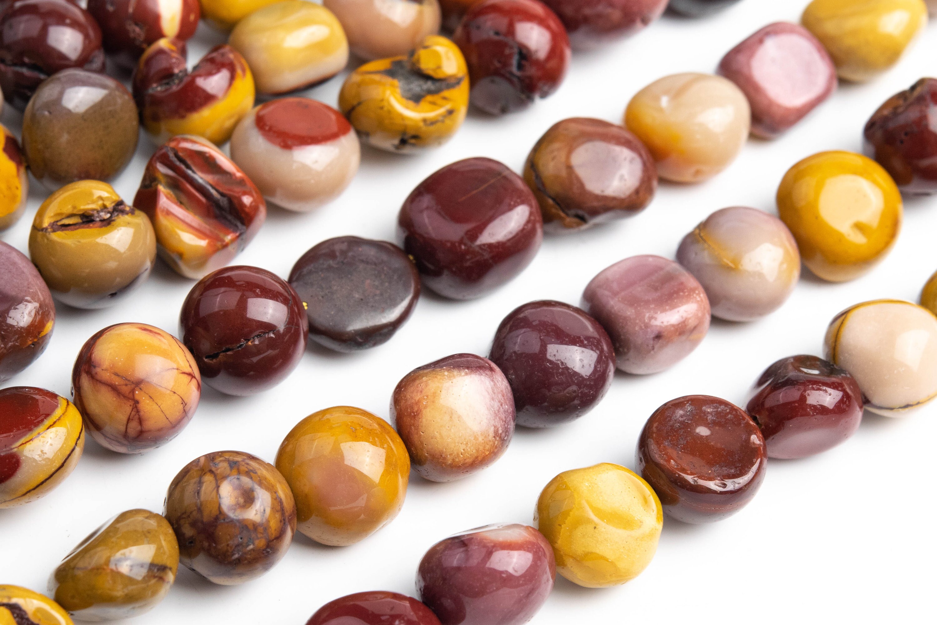 Genuine Natural Mookaite Gemstone Beads 8-10mm Multicolor Pebble Nugget Aaa Quality Loose Beads (108538)