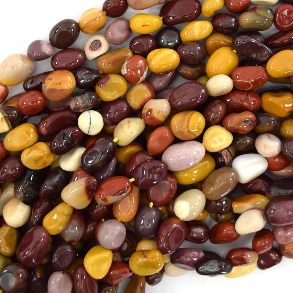 Natural Mookaite Pebble Nugget Beads 15.5" Strand Mookite 6mm - 8mm, 8mm - 9mm