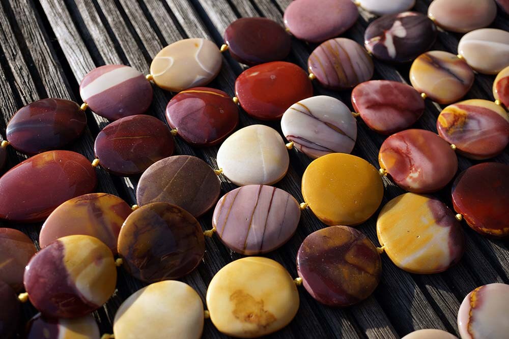 Mookaite Pebble Beads 25-36mm (etb00521) Unique Jewelry/vintage Jewelry/gemstone Necklace