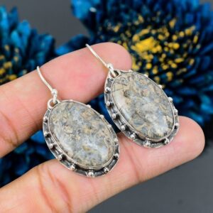 Brecciated Mookaite Earrings: 925 Sterling Silver Dangle Drop Earrings