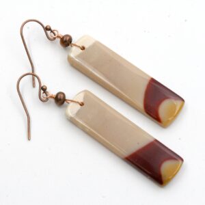 Mookaite Jasper Earrings: Colorful Stone & Antiqued Copper Accents