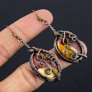 Mookaite Earrings Copper Wire Wrapped Earrings Mookaite Gemstone Earrings Copper Jewelry Dangle Earrings Women Gifts For Her, Gifts For Wife Mookaite Earrings Copper Wire Wrapped Earrings Mookaite Gemstone Earrings Copper Jewelry Dangle Earrings Women Gifts For Her, Gifts For Wife