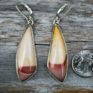 Mookaite Jasper Dangle Earrings - 925 Sterling Silver, 49mm