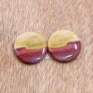 Mookaite Jasper Earring Pair: 19mm Round Cut, 22.45 Cts