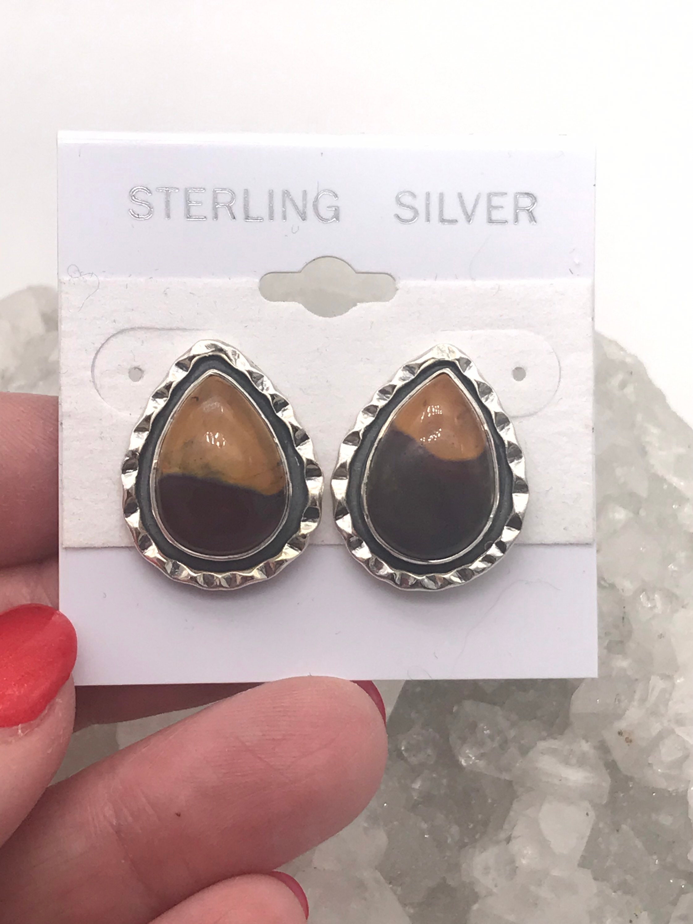 Huge Mookaite Jasper Stud Earrings