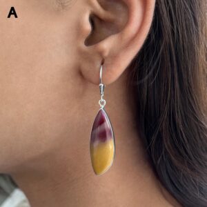 Mookaite Leverback Earring / 925 Sterling Silver / Healing Gemstone / Gift For Her / Fancy Cab / Mookaite Jewelry / Statement Earring