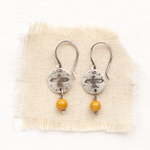 Mini Soar Mookaite Earrings, Sterling Silver Eagle & Silver Disc Earrings, Lightweight Southwest Bird Earrings