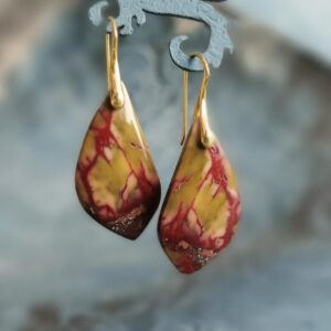 Natural Mookaite Jasper Earrings Silver Or Rose Gold Earrings Crystal Earrings, Natural Stone Earrings, Healing Earrings Long Earrings