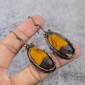 Mookaite Earrings, Pure Copper Wire Wrapped Earrings, Natural Mookaite Stone Jewelry Dangle Earrings For Women, Gift For Her, Gifts For Mom Mookaite Earrings, Pure Copper Wire Wrapped Earrings, Natural Mookaite Stone Jewelry Dangle Earrings For Women, Gift For Her, Gifts For Mom