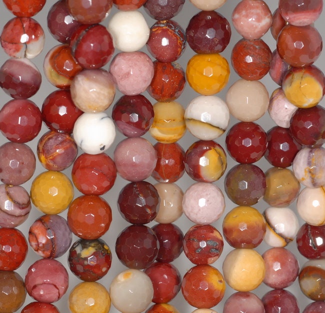 11mm Mookaite Gemstone Faceted Round Loose Beads 15 Inch Full Strand (80002054-a64)