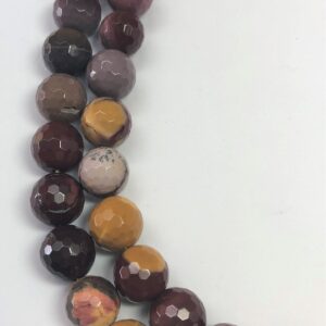 12mm Faceted Mookaite Gemstone Beads. Full 15" Strand Of Aa/aaa Grade Round Beads, Roughly 32 Beads Per Strand. Mooka Jasper. Moukite.