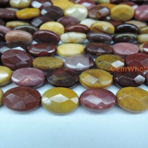 15.5" 8x12mm Mookaite Jasper Oval Faceted Beads, Natural Semi-precious Stone, Diy Beads,oval Faceted Bead