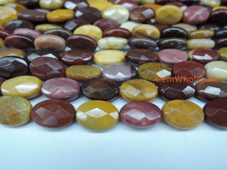 15.5" 8x12mm Mookaite Jasper Oval Faceted Beads, Natural Semi-precious Stone, Diy Beads,oval Faceted Bead
