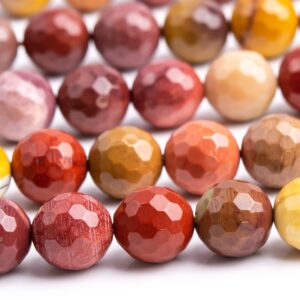 38 / 19 Pcs - 10MM Mookaite Beads Grade AAA Genuine Natural Micro Faceted Round Gemstone Loose Beads (100844)