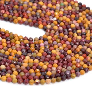 4MM Mookaite Beads Grade AA Genuine Natural Gemstone Half Strand Faceted Round Loose Beads 7.5" Bulk Lot Options (107639h-2495)