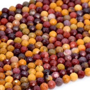 4MM Mookaite Beads Grade AA Genuine Natural Gemstone Full Strand Faceted Round Loose Beads 15" Bulk Lot Options (107639-2495)