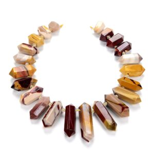 50x13-28x13mm Natural Mookaite Gemstone Gradated Top Drilled Faceted Points Loose Beads 15.5 Inch Full Strand (80016729-s16)