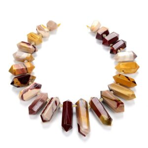 50x13-28x13MM Natural Mookaite Gemstone Gradated Top Drilled Faceted Points Beads 15.5 inch Full Strand BULK LOT 1,2 and 6 (80016729-S16)