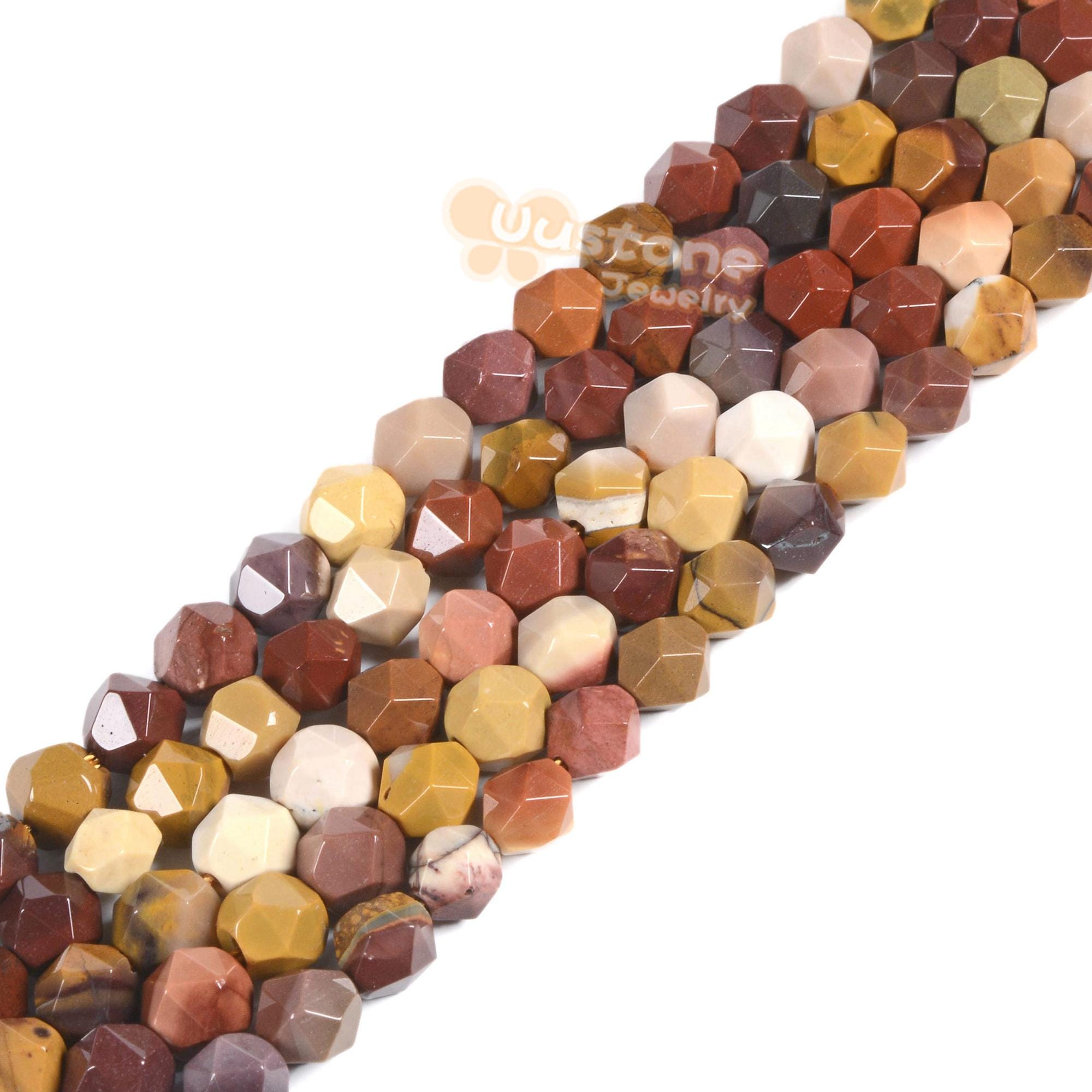 6mm Mookaite Jasper Gemstone Triangle Faceted Round Loose Beads Strand 15.5" Diy Jewelry Making