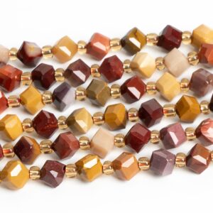 6MM Red Yellow Mookaite Beads Grade AA Genuine Natural Gemstone Faceted Cube Loose Beads 15"/7.5" Bulk Lot Options