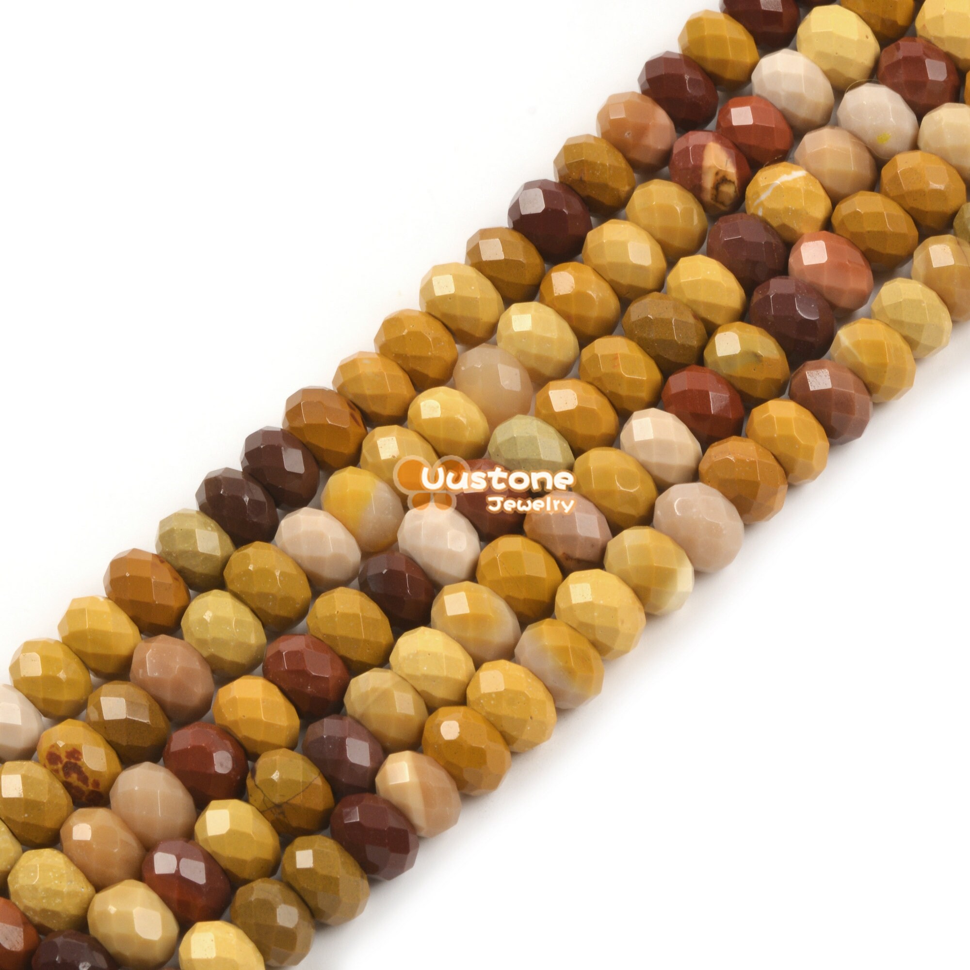 6mm To 7mm Mookaite Jasper Faceted Rondelle Loose Gemstone Beads 16"