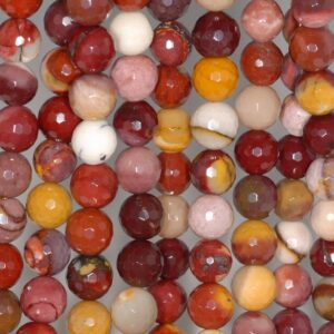 8MM  Mookaite Gemstone Faceted Round Loose Beads 7 inch Half Strand (80002028 H-A64)