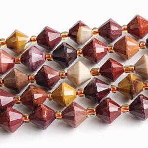 8MM Multicolor Mookaite Beads Grade AA Genuine Natural Gemstone Bicone Faceted Loose Beads 15"/7.5" Bulk Lot Options