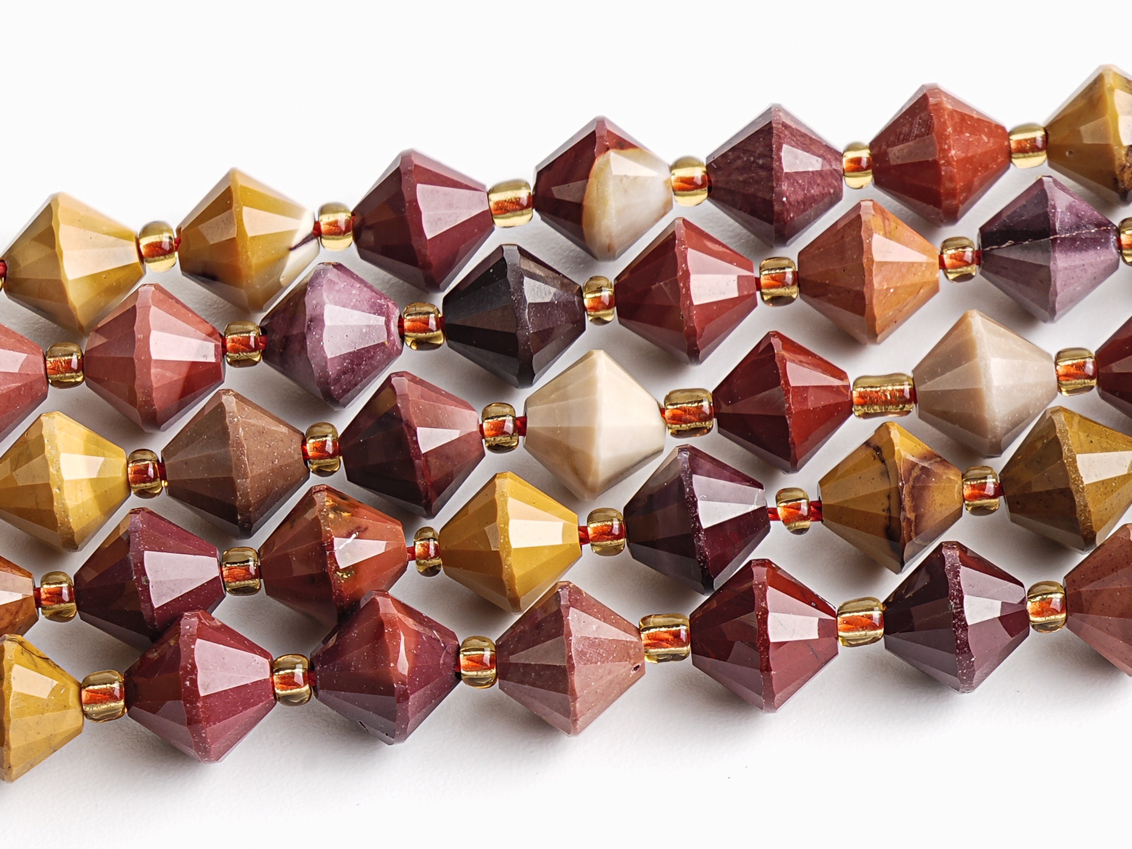 8mm Multicolor Mookaite Beads Grade Aa Genuine Natural Gemstone Bicone Faceted Loose Beads 15"/7.5" Bulk Lot Options