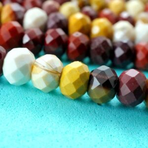 Mookaite Beads (Rondelle)(Faceted)(6x4mm)(15.5"Strand)