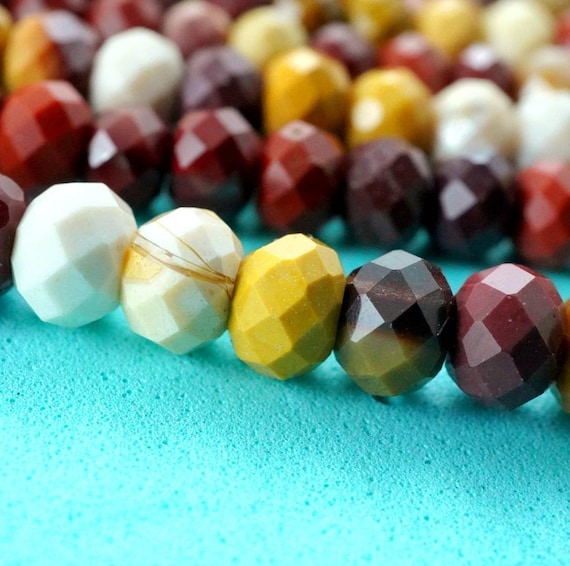 Mookaite Beads (rondelle)(faceted)(6x4mm)(15.5"strand)