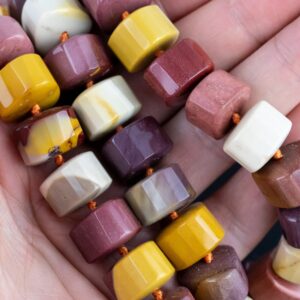 Large Mookaite Roundel Faceted Beads 16mm Full Strand 15.5 Inches Long AAA Quality Multicolor Natural Mookaite