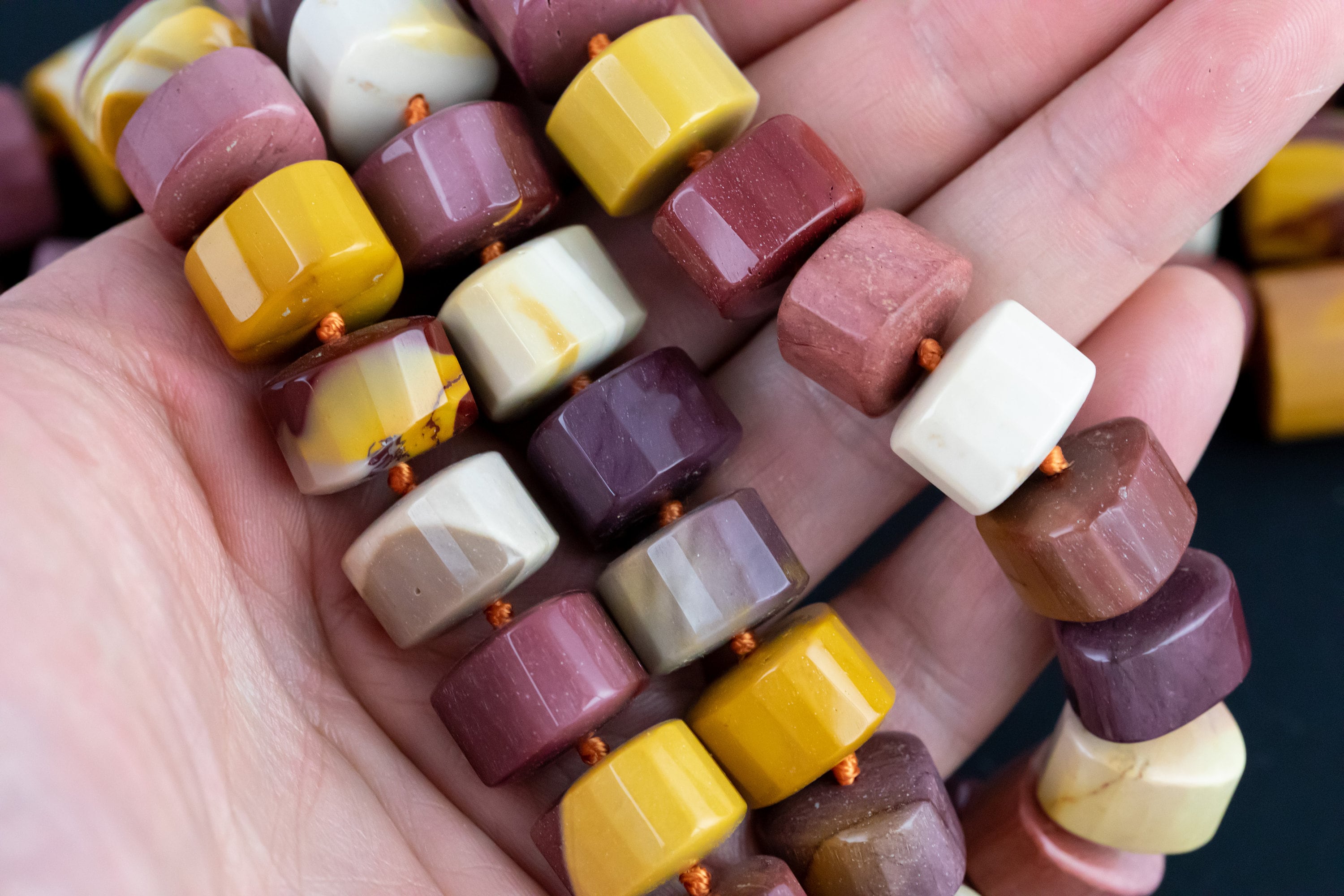 Large Mookaite Roundel Faceted Beads 16mm Full Strand 15.5 Inches Long Aaa Quality Multicolor Natural Mookaite Large Mookaite Roundel Faceted Beads 16mm Full Strand 15.5 Inches Long Aaa Quality Multicolor Natural Mookaite