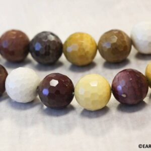 M/ Mookaite 14mm/ 10mm Faceted Round Beads 16" Strand Natural Gemstone Beads For Jewelry Making