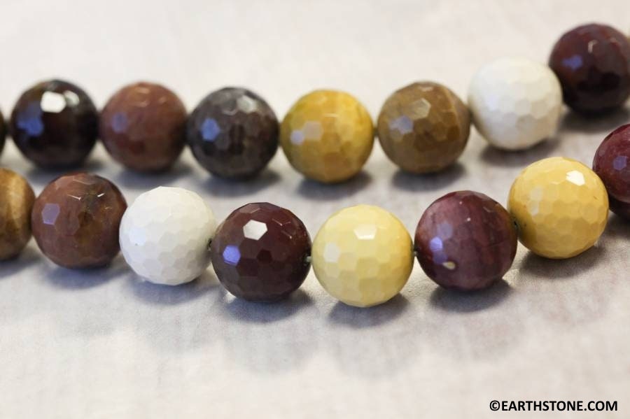 M/ Mookaite 14mm/ 10mm Faceted Round Beads 16" Strand Natural Gemstone Beads For Jewelry Making