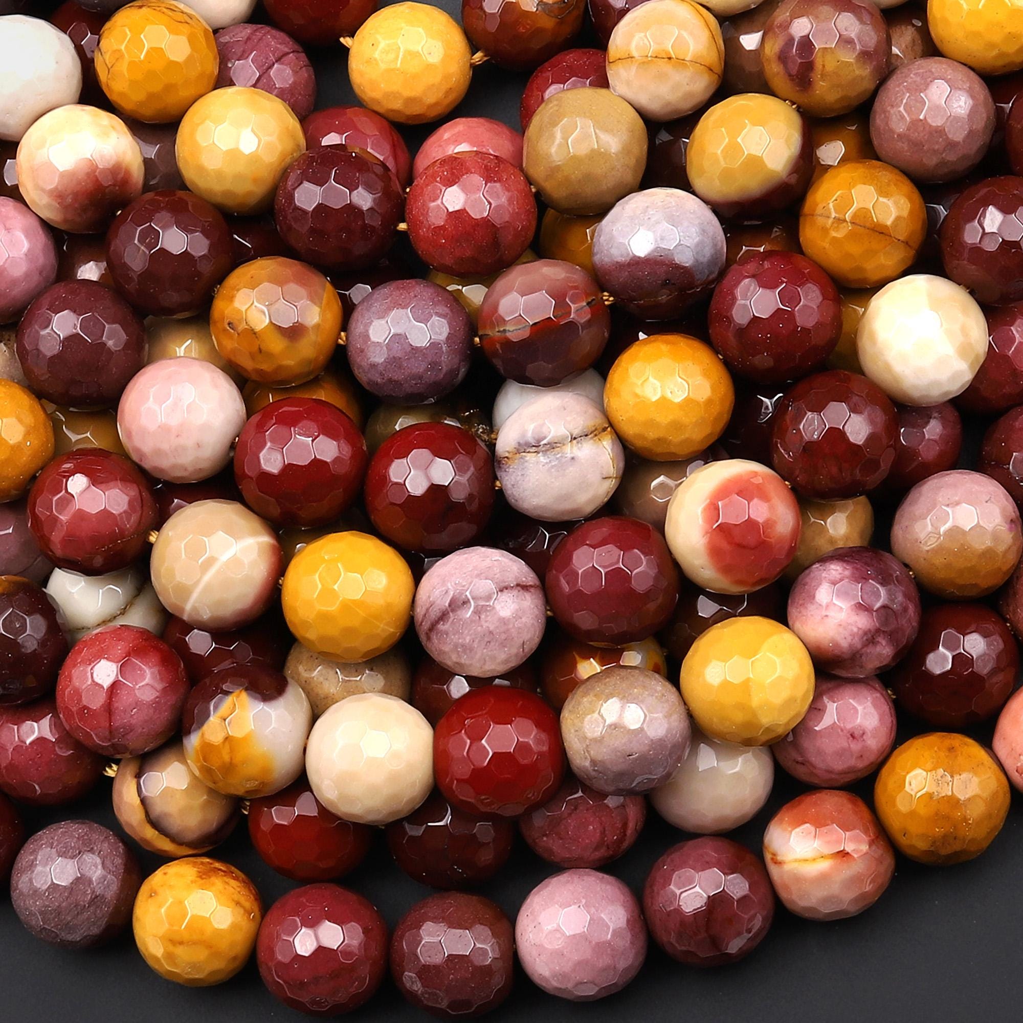 Faceted Natural Australian Mookaite Jasper Beads 4mm 6mm 8mm 10mm 12mm Round Sunset Colors Red Yellow Maroon Red Creamy 15.5" Strand Faceted Natural Australian Mookaite Jasper Beads 4mm 6mm 8mm 10mm 12mm Round Sunset Colors Red Yellow Maroon Red Creamy 15.5" Strand