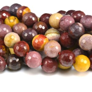 Natural Mookaite Jasper Faceted Beads - Colorful Faceted Gemstone Beads - Faceted Jasper Beads - Faceted Round Beads - 6-12mm-15inch