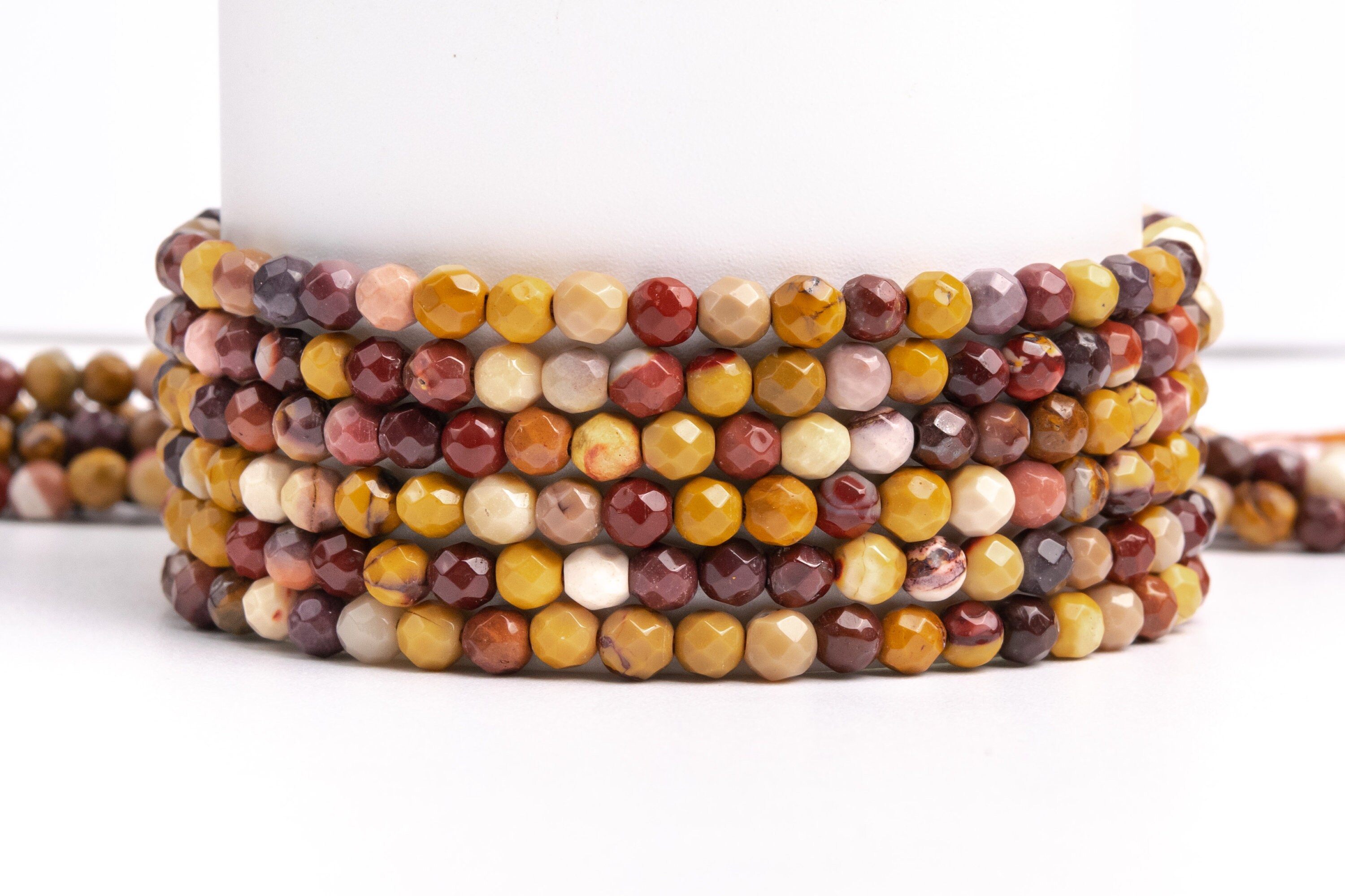 Natural Multicolor Mookaite Gemstone Grade Aa Faceted Round 4mm Loose Beads Natural Multicolor Mookaite Gemstone Grade Aa Faceted Round 4mm Loose Beads