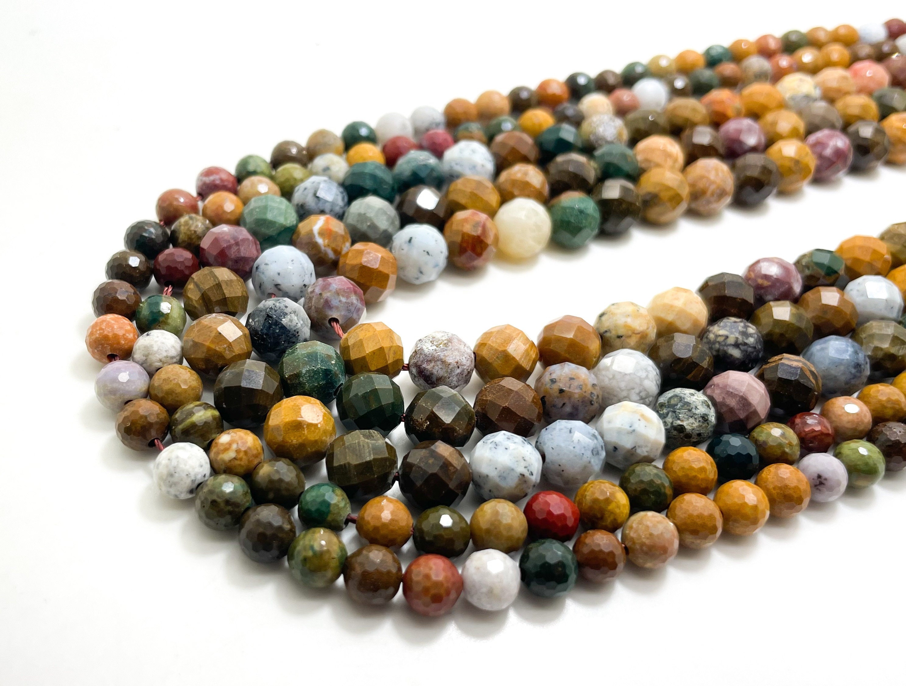 Natural Mookaite Jasper Faceted Round Ball Sphere Size 6mm 8mm Brown Gemstone Beads - Rnf88 Natural Mookaite Jasper Faceted Round Ball Sphere Size 6mm 8mm Brown Gemstone Beads - Rnf88
