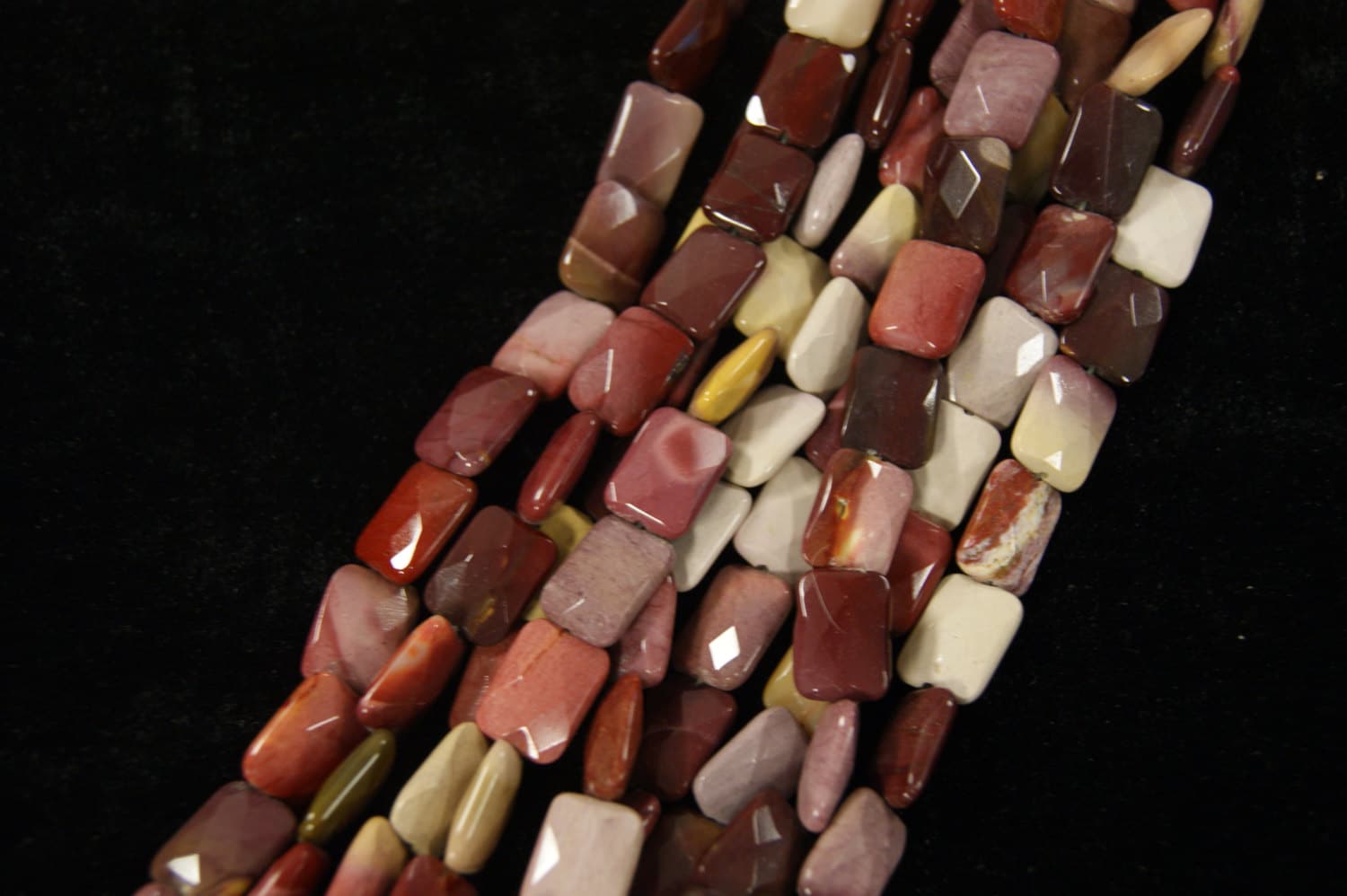 Mookaite Faceted Rectangle Shaped Gemstone Bead 16mm X 12mm X 5mm~-15.5 Inch Strand-