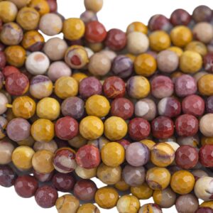 Mookaite Jasper- Faceted Round sizes.  4mm, 6mm, 8mm, 10mm, 12mm, 14mm- Full 15.5 Inch Strand-  AAA Quality AAA Quality Gemstone Beads
