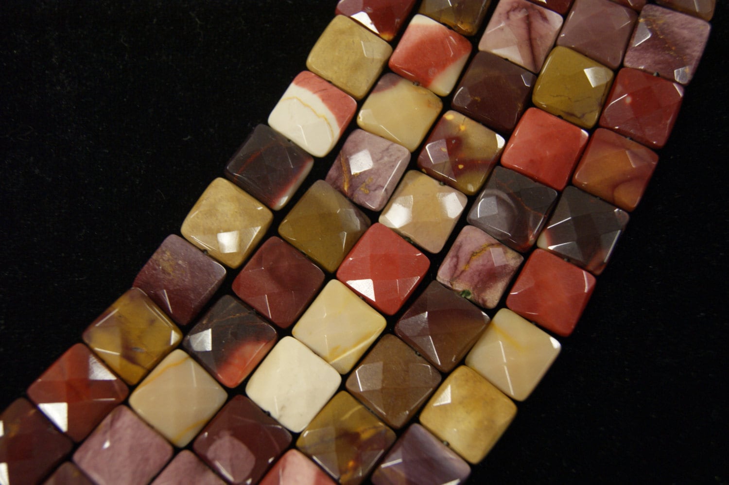 Mookaite Faceted Square Shaped Gemstone Bead 14mm X 6mm~-15.5 Inch Strand-