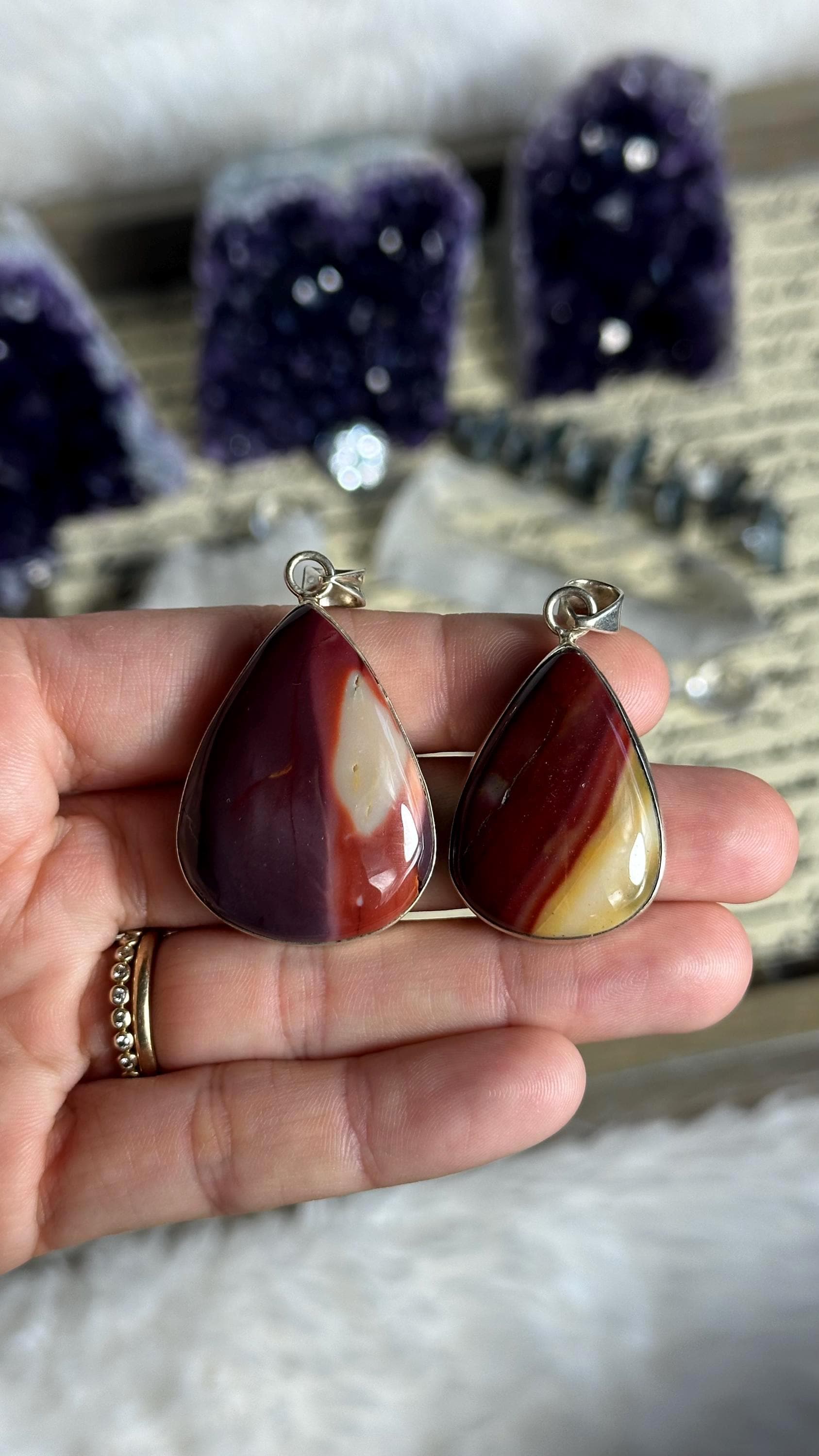 Mookaite Necklace, .925 Sterling Silver