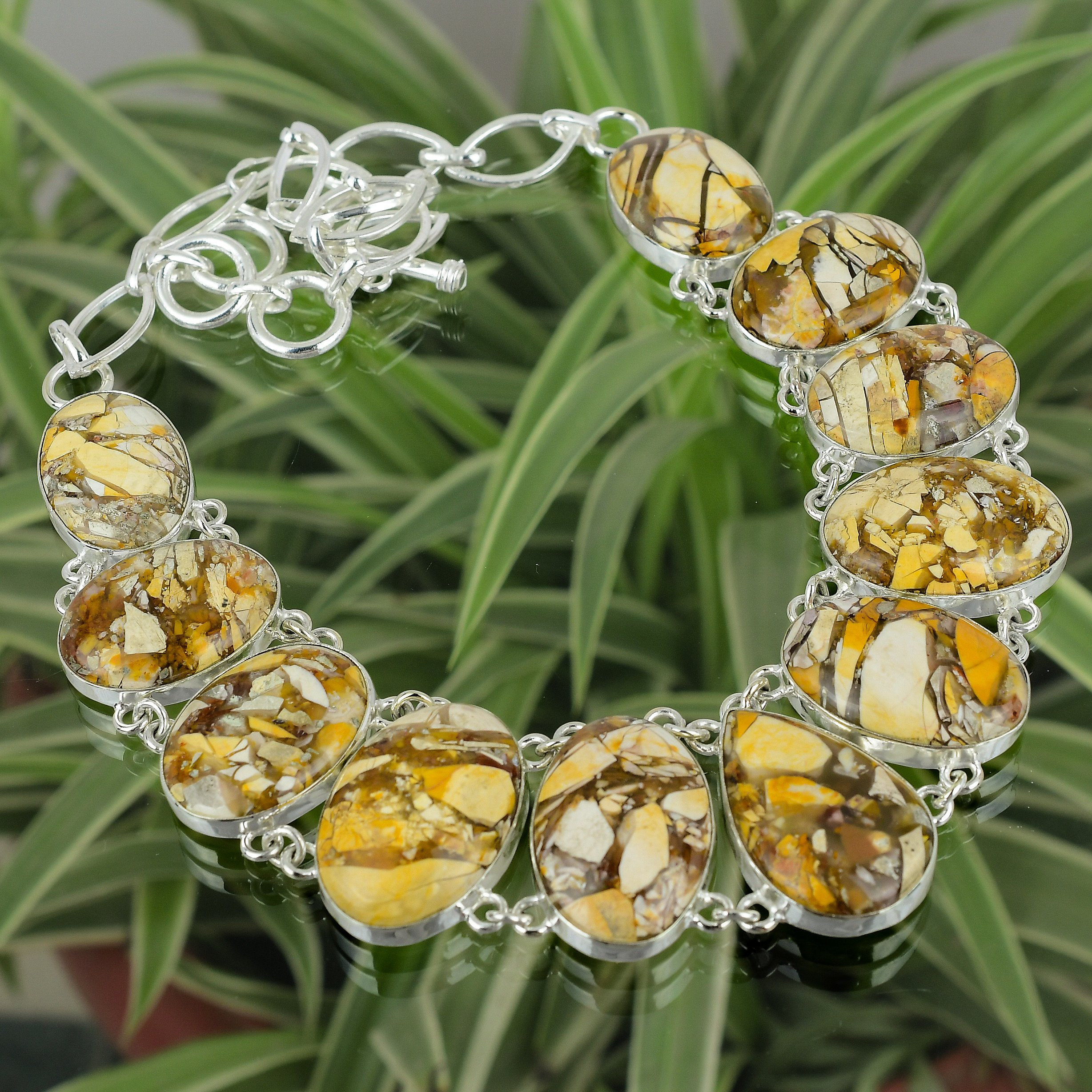 Brecciated Mookaite 925 Sterling Silver Necklace - Handmade Gemstone Jewelry